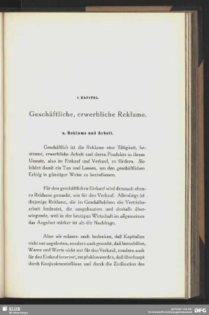 Geschäftliche, erwerbliche Reklame