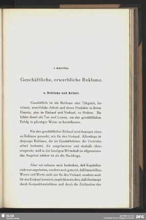 Geschäftliche, erwerbliche Reklame