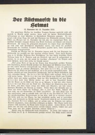 Der Rückmarsch in die Heimat