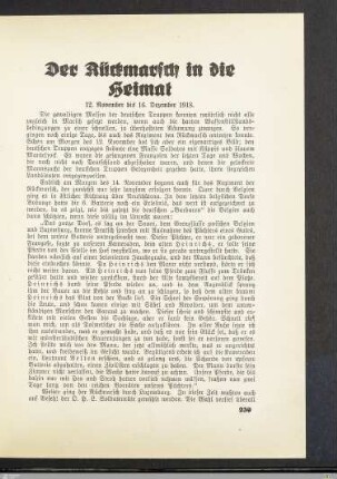 Der Rückmarsch in die Heimat