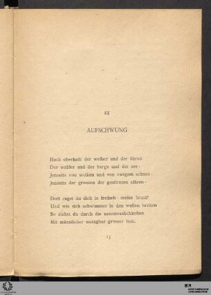 III. Aufschwung