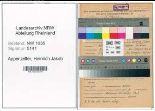Entnazifizierung Heinrich Jakob Appenzeller , geb. 11.03.1901 (Steiger)