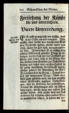 Fortsetzung der Künste die uns unterrichten. Vierte Unterredung