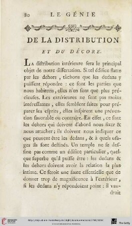 De la Distribution et du Décore