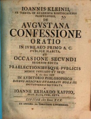 De augustana confessione oratio
