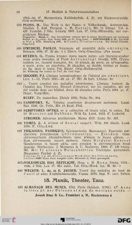 18. Musik, Theater, Tanz (Nr. 689-736)