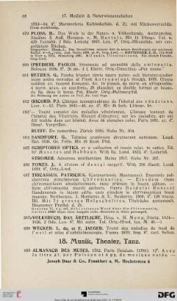 18. Musik, Theater, Tanz (Nr. 689-736)