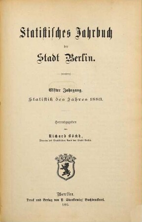 Statistisches Jahrbuch der Stadt Berlin. 11. 1883 (1885)
