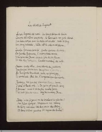 La Mort de Sigurd : Strophe 1 - 10, 12, 17 - 20