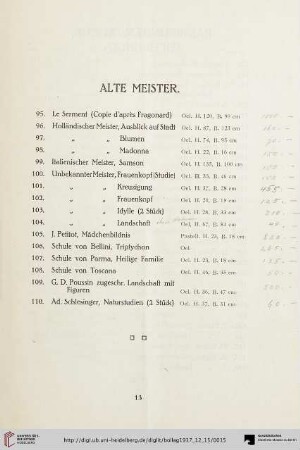 Alte Meister (Nr. 95-110)