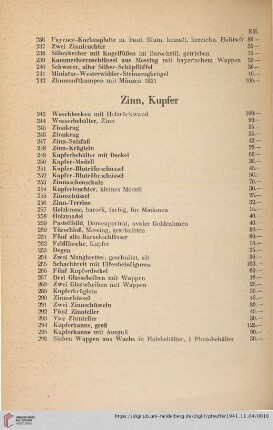 Zinn, Kupfer (Nr. 243-296)