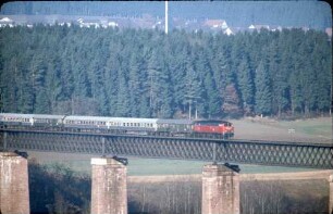 Freudenstadt Grüntal Lok Baureihe 218 E FDS-S Bnb-Wagen Stockerbachviadukt