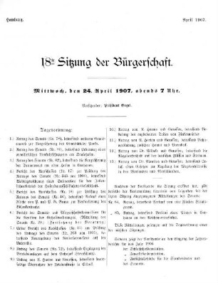 18te Sitzung der Bürgerschaft.