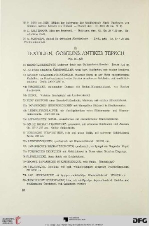 B. Textilien, Gobelins, Antiker Teppich (Nr. 71-92)