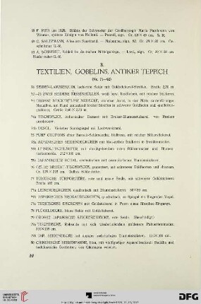 B. Textilien, Gobelins, Antiker Teppich (Nr. 71-92)
