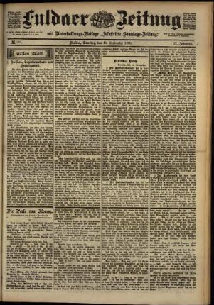 Erste Ausgabe vom Samstag, den 15. September 1900.