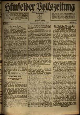 Ausgabe vom Donnerstag, den 29. Januar 1920.
