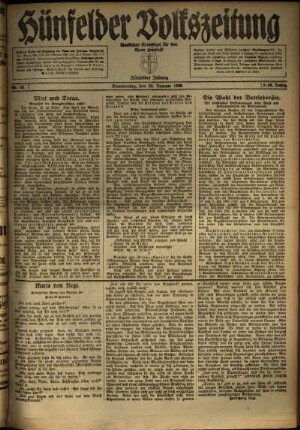 Ausgabe vom Donnerstag, den 29. Januar 1920.