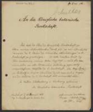 Brief von Joseph August Schultes an Regensburgische Botanische Gesellschaft