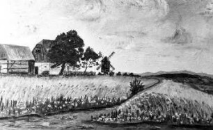 Bautzen-Großwelka. Windmühlengehöft, Gemälde