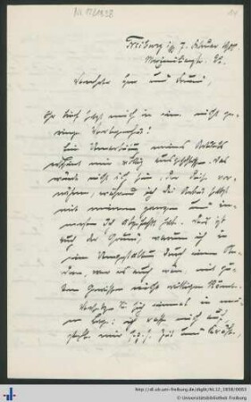 Brief von Ludwig Schemann vom 07.02.1908.