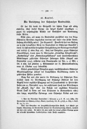 28. Kapitel. Die Verletzung der Schweizer Neutralität.