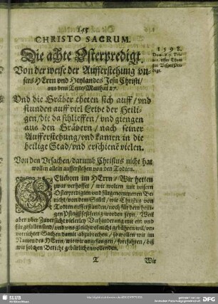Die achte Osterpredigt