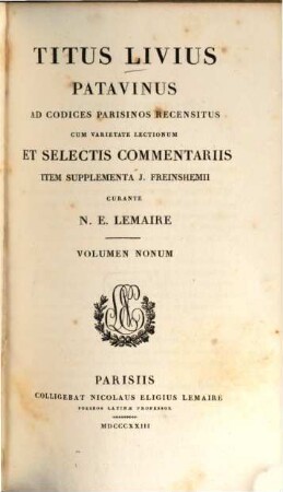 Titus Livius Patavinus, Vol. 9 : Liber 46 - 76