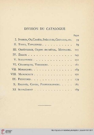 Division du Catalogue