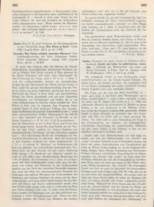 331-332 [Rezension] Heussi, Karl, War Petrus in Rom?