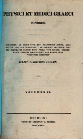 Physici et medici Graeci minores, 2