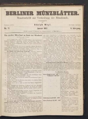 No. 77. Januar 1887