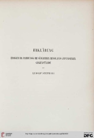 Erklärung einiger im Jahre 1864 im südlichen Russland gefundenen Gegenstände