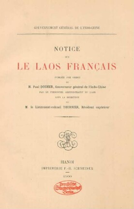 Notice sur le Laos français