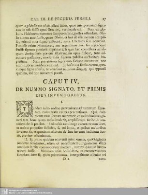 Caput IV. De Nummo Signato, Et Primis Eius Inventoribus