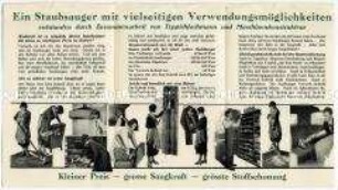 Werbeblatt für den Vorwerk-Staubsauger "Kobold"
