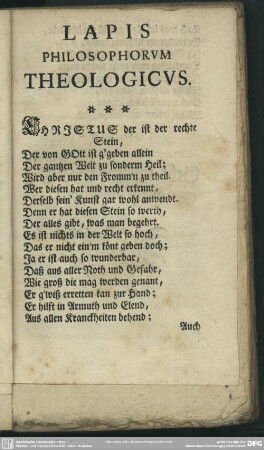 Lapis Philosophorum Theologicus