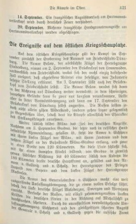 Die Ereignisse auf dem östlichen Kriegsschauplatze