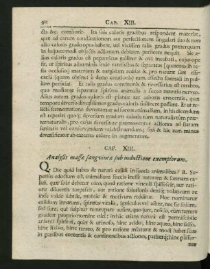 Cap. XIII. Analysis massae sangvineae sub inductione exemplorum.
