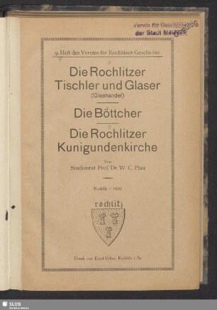 Die Rochlitzer Tischler und Glaser (Glashandel)