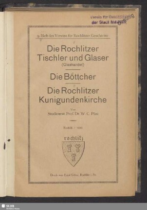 Die Rochlitzer Tischler und Glaser (Glashandel)