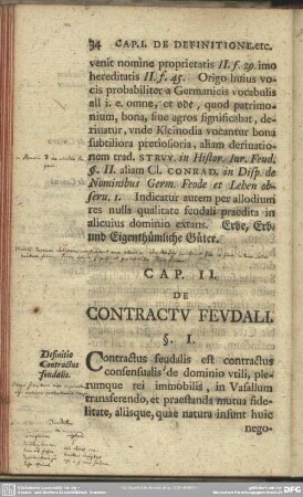 Cap. II. De Contractu Feudali