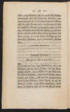 Zweytes Kapitel. Seine Kindheit.