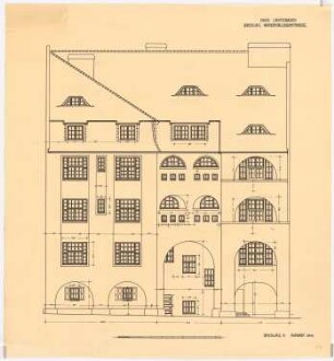 Wohnhausgruppe Lauterbach, Breslau Wohn- und Geschäftshaus Lauterbach: Fassadenansicht