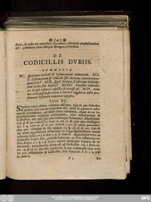 De Codicillis Dubiis.