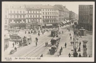 Ansichtskarte Straßenkreuzung um 1900, Moritzplatz