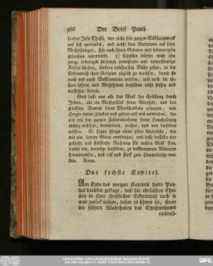 Das sechste Kapitel.