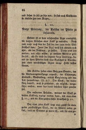 Kurze Anleitung, die Koliken der Pferde zu behandeln.