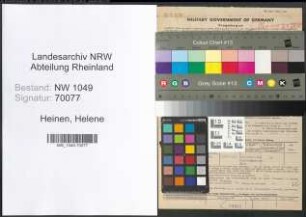 Entnazifizierung Helene Heinen , geb. 21.04.1899 (Lehrerin)