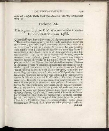 Probatio XI.